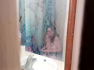 Found stepmom pleasuring herself in bathroom, caught her mid-act.